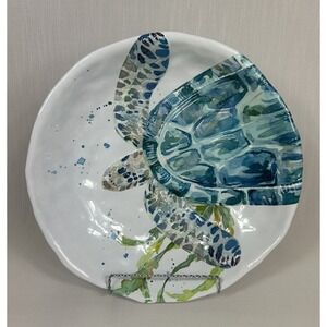 Sigrid Olsen Melamine Sea Turtle Serving‎ Bowl 14" Ocean Sea Life Beach Decor